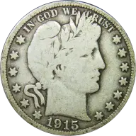 1915-D Barber half dollar
