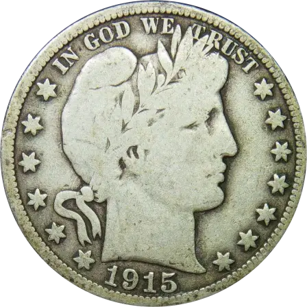 1915-D Barber half dollar