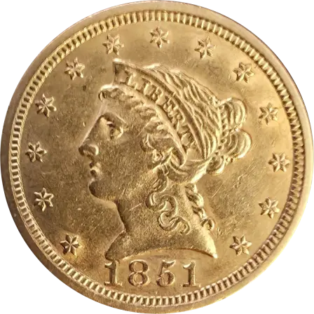 1851 Liberty Head gold quarter eagle