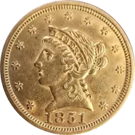 1851 Liberty Head gold quarter eagle