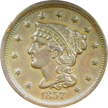 1857 Braided Hair large cent