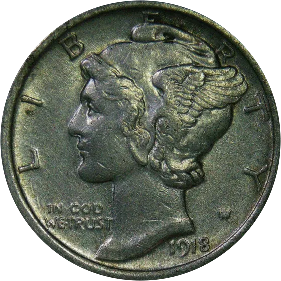 1918 Mercury dime