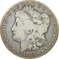 1880-CC Morgan silver dollar