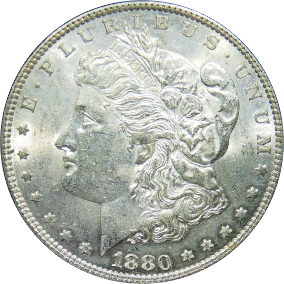 1880 Morgan silver dollar
